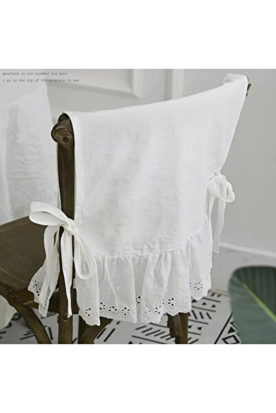 Choice غطاء خلفي أنيق من القطن الأبيض للكرسي مقاس 40×45 سم، ديكور منزلي لحفلا...