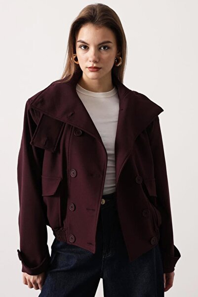 VAGGON Button Closure Double Pocket Lined Bomber Jacket