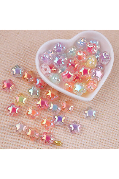 Choice 10 قطع 14 مم لون عشوائي 10 قطع 14 مم شفاف AB لون عشوائي حبات نجمية أكر...