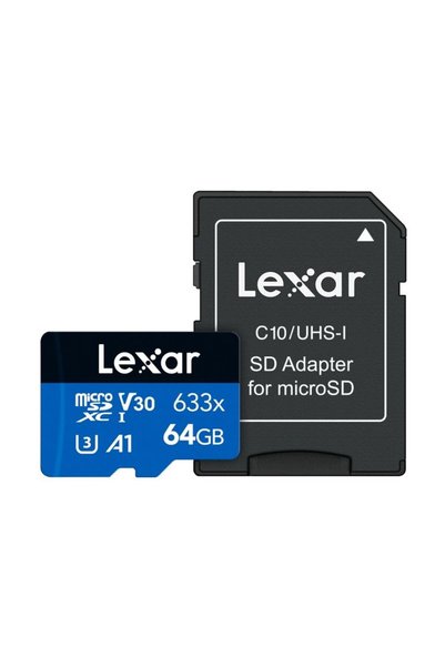 Lexar 64 GB 633x U3 100mb/s Micro SDHC Memory Card