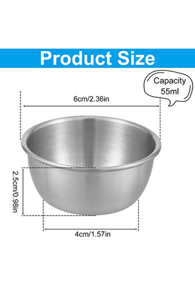 Choice 55ml 12PCS 12Pcs Sauce Dipping Bowl 304 Stainless Steel Dipping Cups Individual Round Sauce Dishes 4