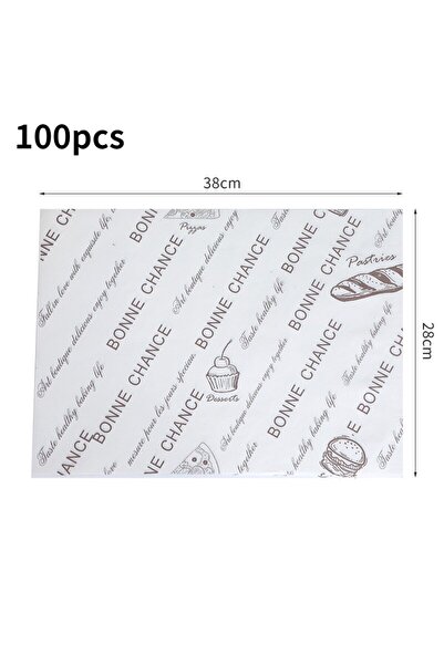 Choice 100 قطعة G767 100 قطعة من ورق الشمع المقاوم للزيت، أغلفة الكيك والخبز والطعام، برجر وبطاطس مقلية، ورق شمع للخبز