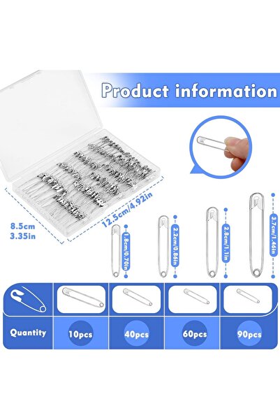 Choice3 مجموعة دبابيس أمان معدنية من KRABALL مكونة من 200 قطعة مع صندوق تخزين...