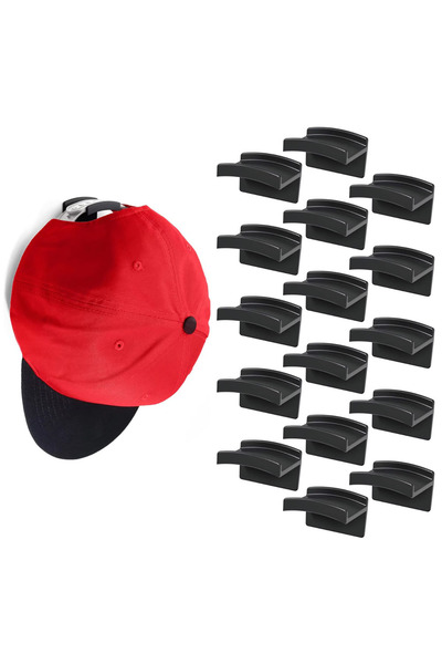 Choice 10 قطع سوداء لاصقة حامل القبعات عرض خطافات لباب الحائط حامل قبعة البيس...