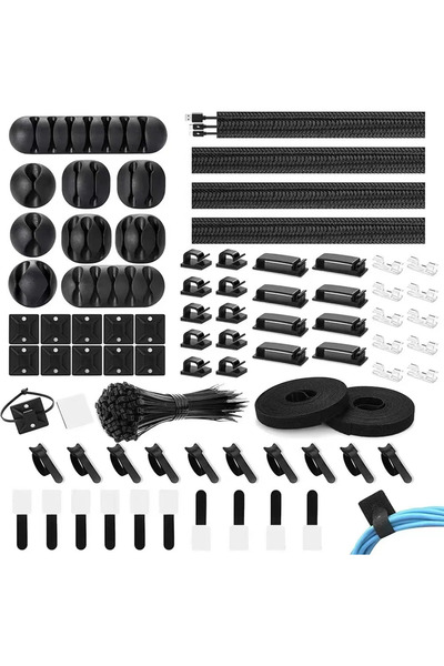 Choice 173PCS 173 PCS Cable Organizer Clips Office Cable Management Kit Cord Management Cord Organizer Tie