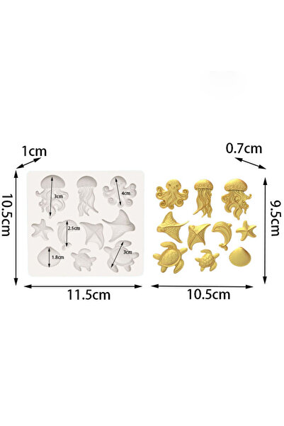 Choice قالب كما يظهر قنديل البحر والأخطبوط ونجم البحر وقوقعة السيليكون قالب س...