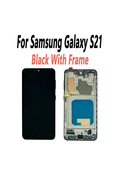 Choice شاشة عرض جديدة سوداء بإطار S21، شاشة LCD تعمل باللمس، متوافقة مع G991B...