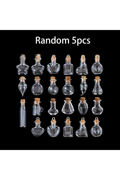 Choice 5pcs 5Pcs/20Pcs/30Pcs Mini Glass Bottles With Cork Stopper DIY Vials Drifting Bottle Christmas Decor