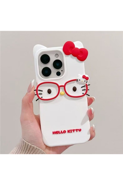 Miniso جراب سيليكون بتصميم نظارات ثلاثية الأبعاد لهاتف iPhone 7(8) 1 iPhone 17 Pro Max 16 15 Plus 14 13 Mini 12 11 4