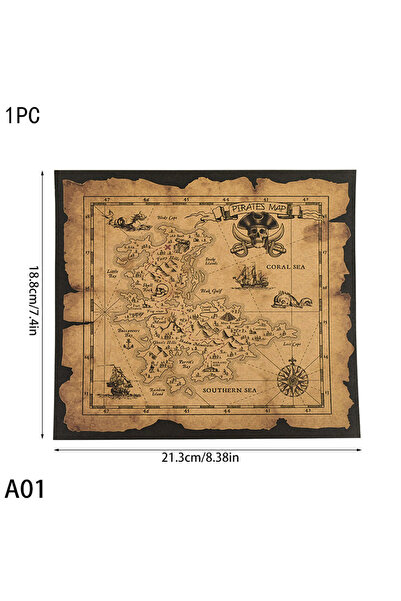 Choice خريطة بحر الكاريبي 19×26 سم، مغامرة قرصنة، خريطة كلاسيكية عتيقة قديمة ...