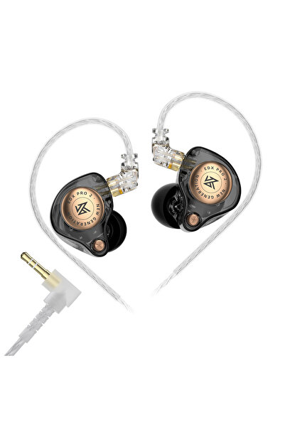 Choice سماعات أذن KZ EDX PRO 2 ديناميكية سوداء 3.5 بدون ميكروفون داخل الأذن، سماعات أذن سلكية عالية الدقة مع خاصية مراقبة الموسيقى