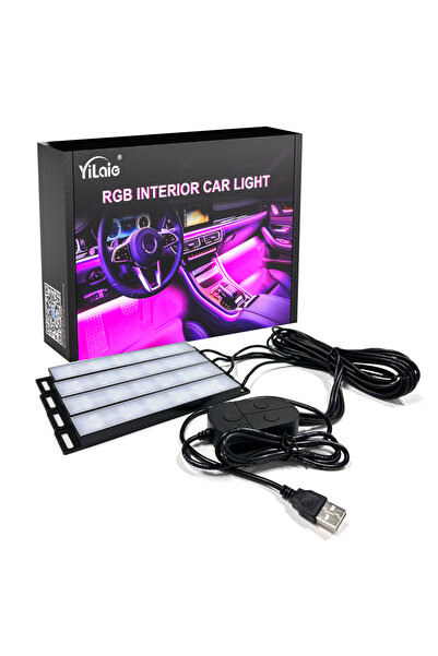 Choice شريط إضاءة ذكي لإضاءة جو السيارة الداخلية من YiLaie بقدرة 0-5 وات RGB ...