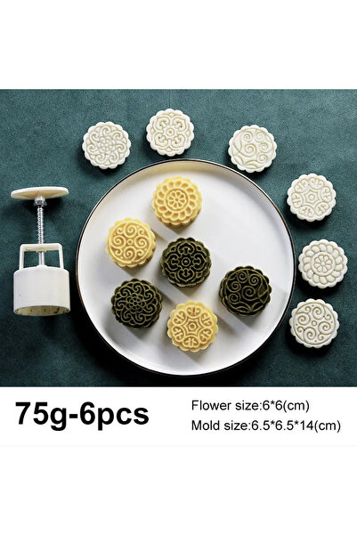 Choice 75 جرام 6 قطع R 1 مجموعة DIY قالب خبز كعكة القمر الصحافة اليدوية ختم البسكويت القمر لتزيين الكعكة المعجنات أداة DIY