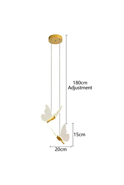 Choice مصباح معلق على شكل فراشة نورديك برأسين بإضاءة دافئة، مناسب للمطاعم، بجانب السرير، غرفة المعيشة، غرفة النوم، الطعام