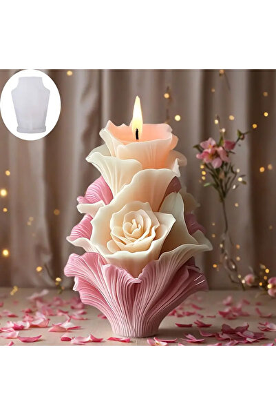 Choice GJ-093-1 قالب شمعة باقة أنيقة ثلاثية الأبعاد، تصميم زهرة إبداعية وشجرة...