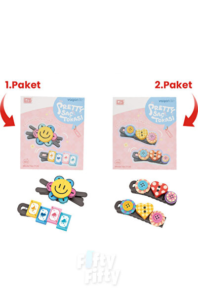 Vagonlife 4-Piece Hair Clip Set, Assemble First, Then Attach (2 Packs of 4 Pieces Will Be Sent) Building Block Clip Set