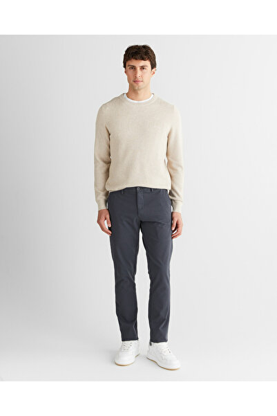 Gant Erkek Bej Regular Fit Bisiklet Yaka Triko