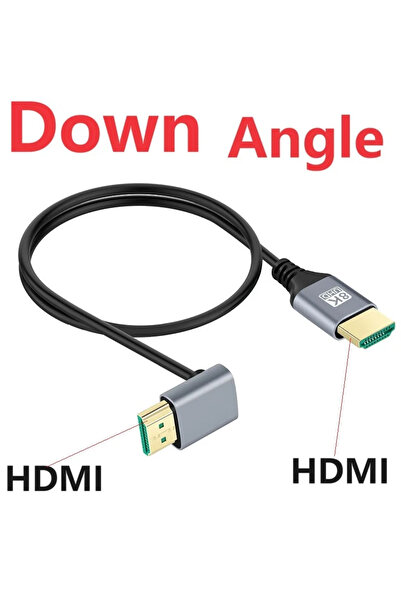 Choice كابل HDMI 8K لأسفل بطول 0.5 متر، كابل HDMI 8K 2.1 فولت من ذكر إلى ذكر ...