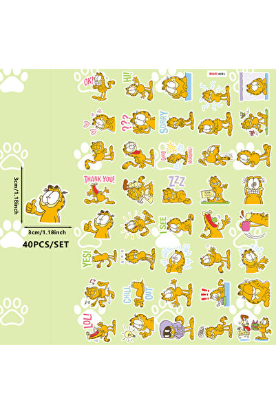 Choice 6X5.2X0.5 سم 123D-جارفيلد 40 قطعة ملصقات كرتونية جارفيلد كن نفسك ملصقا...