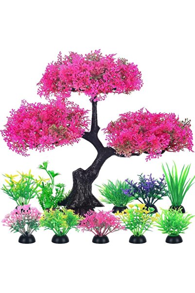 Choice3 مجموعة واحدة من النباتات البلاستيكية الاصطناعية لتزيين حوض السمك الذه...