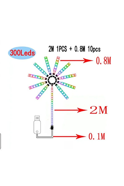 Choice 300 مصباح LED للألعاب النارية مع جهاز تحكم عن بعد وألوان RGB و213 وضعً...