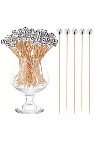 Choice 100 قطعة من أعواد الكوكتيل المصنوعة من الخيزران على شكل كرة ديسكو، أعو...