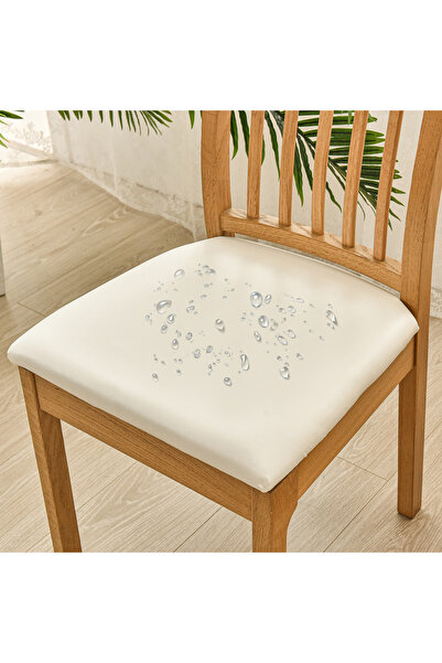 Choice Beige 1PC, PU leather waterproof dining chair cover, chair seat cover,...