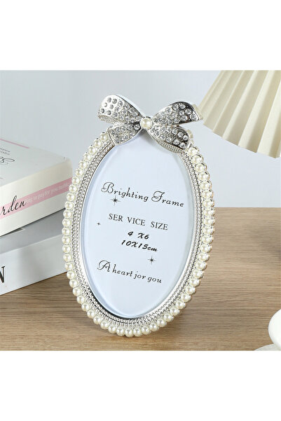 Choice إطار من الألماس مرصع باللؤلؤ على شكل قوس مقاس 6 بوصة × 4 سم مع إطار صورة بيضاوي مقاس 3/6/7 بوصة، مناسب لـ