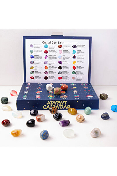 Choice حجر متدحرج مكون من 24 شبكة من خام الكريستال والأحجار الكريمة، مجموعة ع...