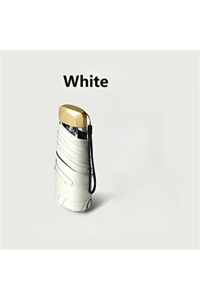Choice Aluminum 6K 1pc white 1Pc Mini Sun Umbrella Pocket Rain Umbrella Vinyl Folding UV Ultraviolet Protec