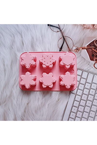 Choice 011pink 1 قطعة قالب صابون يدوي الصنع على شكل ندفة الثلج من السيليكون قالب كعكة الخبز قالب تزيين DIY Christ