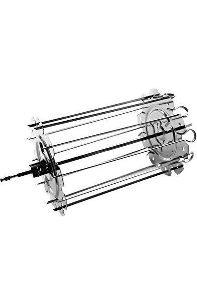 Choice Silver Oven Grill Cage Stainless Steel Meat Skewer Cage Heat-Resistant BBQ Roaster Non-Stick Kebab M