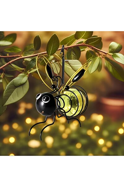 Choice 1Pcs Solar Iron Bee Statue With LED Fairy Lights Outdoor Waterproof Hanging Tree Ornaments For Fence