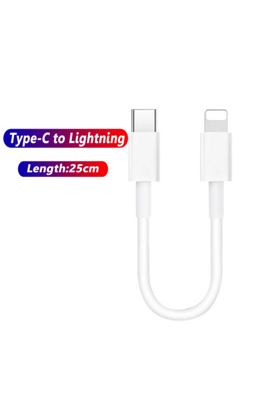 Choice كابل شحن USB-C عالي السرعة 60 وات من Type-C إلى iOS بطول 0.25 متر، بطو...