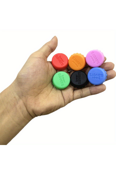 Choice مجموعة من 6 قطع من أغطية زجاجات السيليكون القابلة لإعادة الاستخدام الم...