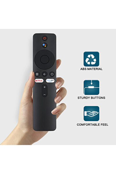 Vikefon جهاز تحكم عن بعد صوتي أسود متوافق مع جهاز Mi Tv Stick Box S/4S/4K Mdz-22-Ab Mdz-24-Aa مع Netf...