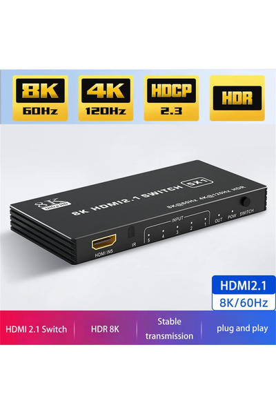 Choice choos model 5X1 5 in 1 out Switch Splitter 8K HDMI 2.1 120Hz 5-port HDMI 4K 120Hz Splitter Switcher
