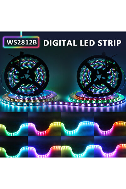 Choice شريط إضاءة LED WS2812B RGBIC أسود PCB بطول 5 أمتار، 60 IP30، 30/60/144...