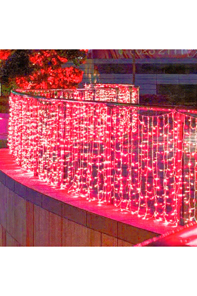 Choice سلسلة أضواء جليدية LED حمراء 2025 بمقبس أوروبي 220 فولت، إضاءة متدلية على شكل إكليل زهور، مسار زفاف، حديقة، شارع