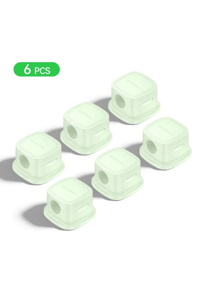 Choice منظم كابلات مغناطيسي من روكورين، 6 قطع باللون الأخضر، حامل كابلات ناعم...