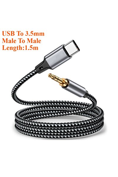 Choice كابل USB C إلى 3.5 مم بطول 1.5 متر من ذكر إلى ذكر كابل USB Type C إلى 3.5 مم AUX قابس صوت مكبر صوت سماعة رأس إعلان
