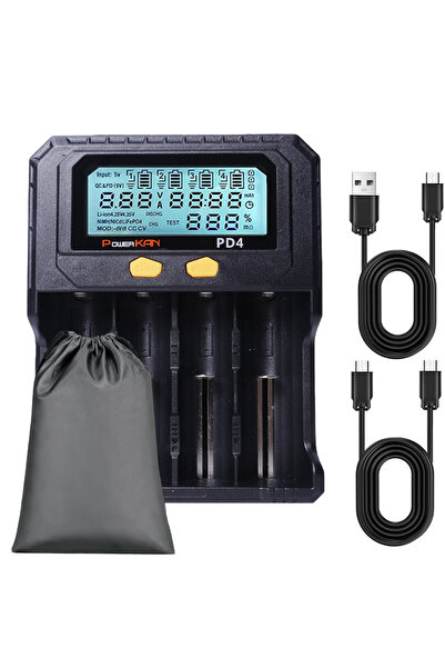 Choice شاحن بطارية PD4 POWERKAN PD4، مناسب لبطاريات 18650/26650/21700 /IMR/IN...