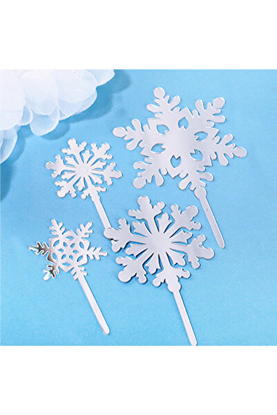 Choice 4 قطع من النمط A، 4 قطع من زينة كعكة عيد الميلاد المجيد، رقاقات الثلج ...