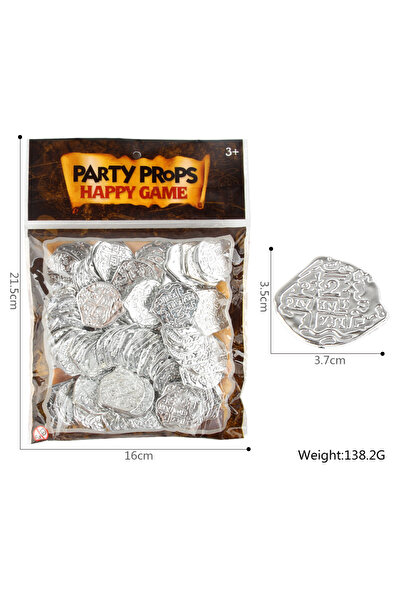 Choice 100 قطعة من العملات الفضية البلاستيكية الرومانية الذهبية لعملة القراصن...