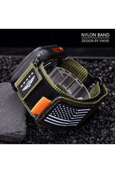 Choice 49 46 45 44 مم حزام نايلون VWAR أخضر لساعة Ultra 2 Series 10 9 8 7 6 5...