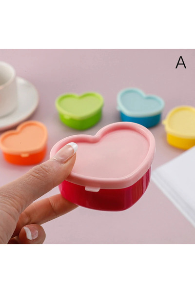 Choice Heart shape 5 Piece Lunch Box Condiment Containers with Lids Mini Salad Dressing Containers Takeaway