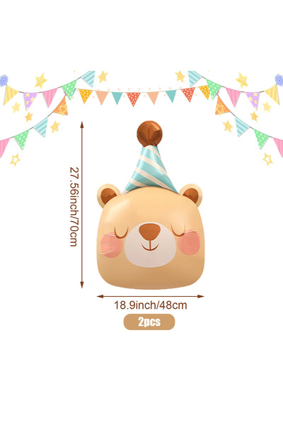 Choice قبعة عيد ميلاد أخرى على شكل دب، حيوان كرتوني، بالون، دب، أسد، ضفدع، كس...