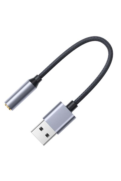 Choice GRAY USB to 3.5mm Jack Audio Adapter,USB to Audio Jack Adapter Headset USB A to 3.5mm TRRS 4-Pole Fe