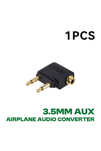 Choice 1 قطعة سوداء 1-10 قطع محول صوت طائرة قابس AUX 3.5 مم سماعة أذن طائرة م...