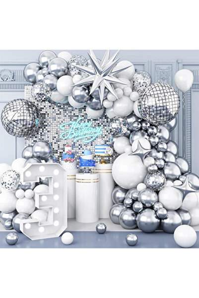 Generic Silver White Latex Balloon Arch Garland Set - for Graduation Wedding ...